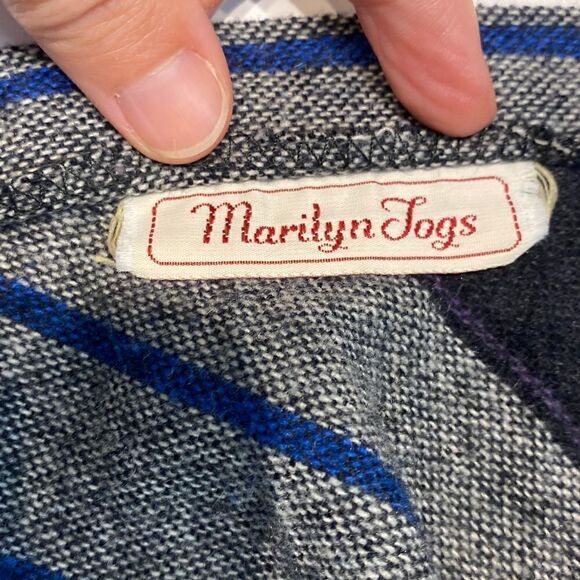 Vtg Marilyn Togs Midi Skirt Wool Blend Small XS Gray Stripe - Picture 7 of 12